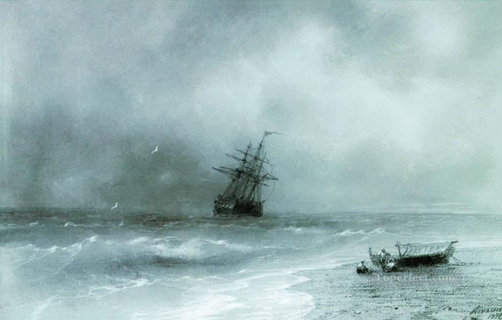 Mar agitado 1844 Romántico Ivan Aivazovsky Ruso Pintura al óleo